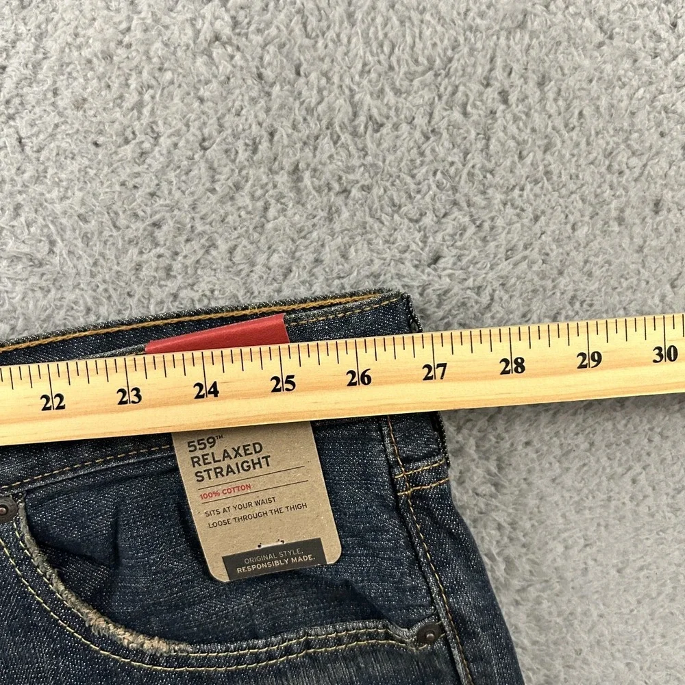 Levis Jeans Mens 54x29 Blue Denim 559 Relaxed Straight American Medium Wash Work